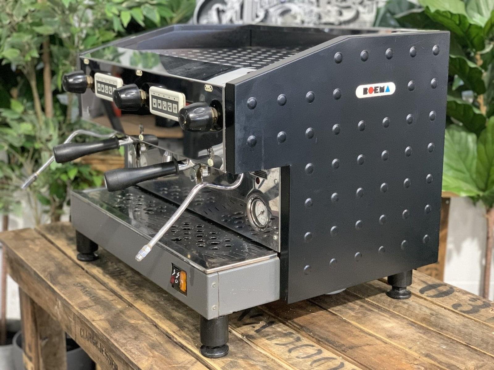 Boema Deluxe D-V215A Low Cup 2 Group Black Espresso Coffee Machine - Used